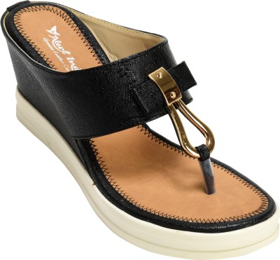 

Alert India Women Black::Cream Wedges