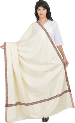 BAISA Pure Wool Solid Men Shawl(White)