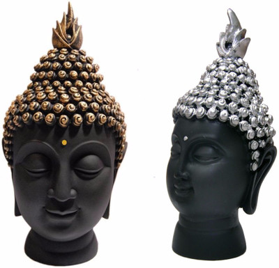 

Luxe Mart Handicrafted Buddha Face table Decor for Home/Office/SPA/Gift & Home / Office Decor + The First In India Who, What, When (English, Paperback) Decorative Showpiece - 15 cm(Polyresin, Wooden, Black, Gold, Silver, Multicolor)