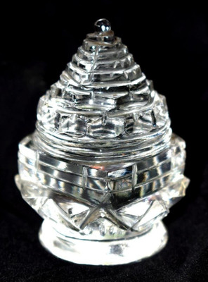 

Numeroastro (Regd) Original & Genuine Crystal/Sphatik Shri Yantra On Lotus (135 Grams) Decorative Showpiece - 8 cm(Crystal, Clear)