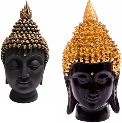 

Luxe Mart Antique Finish Handcrafted Thinking Buddha Statue home decor accessories | home decor gifts Decorative Showpiece - 18 cm(Polyresin, Wooden, Black, Gold, Brown, Multicolor)