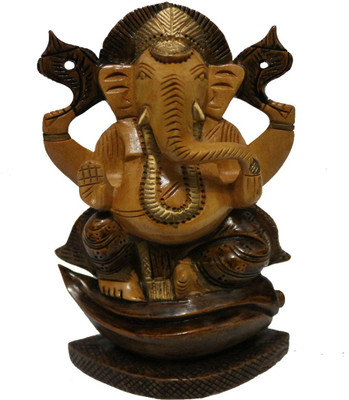 

trinetri enterprise Decorative Showpiece - 16 cm(Wooden, Brown)