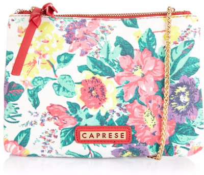 

Caprese Women Evening/Party White, Pink Leatherette Sling Bag, Pink;white