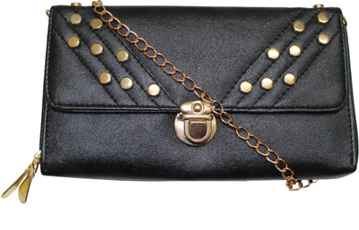 

Craft Art India Girls Evening/Party Black PU Sling Bag
