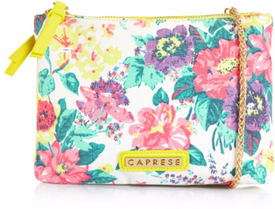 

Caprese Women Evening/Party White, Yellow Leatherette Sling Bag