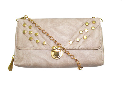 

Craft Art India Girls Evening/Party Beige PU Sling Bag
