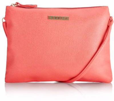 Caprese Women Casual Pink Leatherette Sling Bag