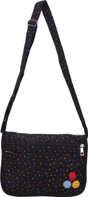 

Bee Fashionable Women Casual Black Canvas Sling Bag