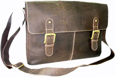 

C & A LEATHER Men & Women Casual Brown Genuine Leather Messenger Bag