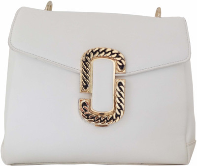 

ALIVE Women Casual White Leatherette Sling Bag