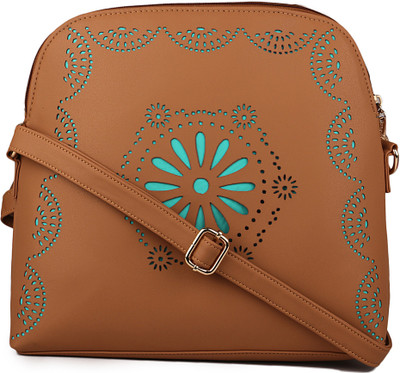 

Women Marks Sling Bag(Brown, Green)