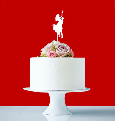 

Naveed Arts  Acrylic Cake Toppers Sticker(Pack of 1, Silver mirror