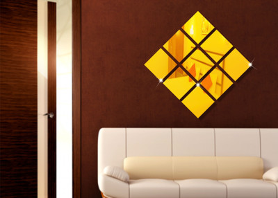 

Naveed Arts  Acrylic wall sticker Sticker(Pack of 1, Gold mirror
