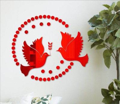 

Naveed Arts  wall sticker Sticker(Pack of 1, Red mirror