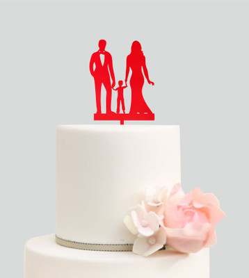

Naveed Arts  Acrylic cake topper Sticker(Pack of 1, Red mirror