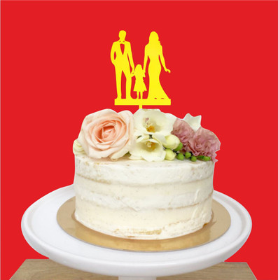 

Naveed Arts  Acrylic cake topper Sticker(Pack of 1, Golden mirror