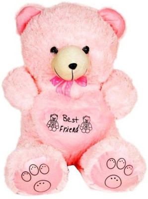 

Samayra Toys Pink Teddy bear Soft Toys with heart 2 Feet - 60 cm(Pink)