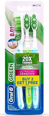 

Oral-B Ultrathin Sensitive Green Extra Soft Toothbrush(Pack of 3)