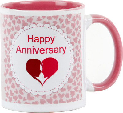 

Floweraura Celebrating Togetherness Ceramic Mug(350 ml), Multicolor