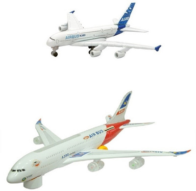 

Mahvi Toys Combo of Battery Operated Airbus Plane(Big,Small)(White)