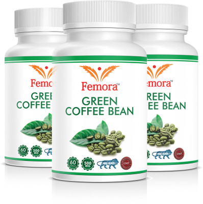 

Femora Green Coffee Beans Extract 500 mg (60 Pure Veg Capsules) Pack of 3, 100 % Pure & Natural Weight Management & Appetite Suppressant Supplement(3 No)