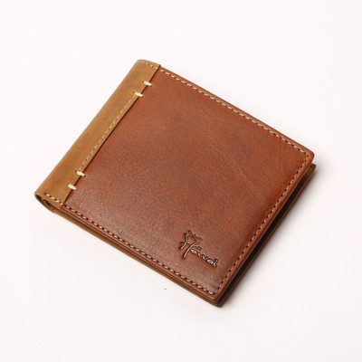 

Hawai Men Brown Genuine Leather Wallet(7 Card Slots), Brown & tan