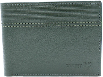 

Street 99 Men Green Genuine Leather Wallet(5 Card Slots)