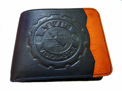 InkartBuy Men Black, Tan Genuine Leather Wallet(5 Card Slots)