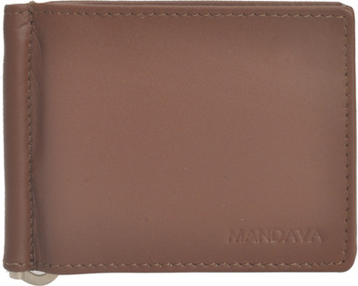 

mandava Men Brown Genuine Leather Money Clip(6 Card Slots)