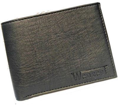 

Wenzest Men Black Artificial Leather Wallet(10 Card Slots)