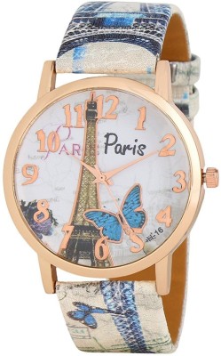 opendeal PARIS Effil Tower Dial Rosegold Dial And Multicolour Leather Strap Watch  - For Girls   Watches  (OpenDeal)