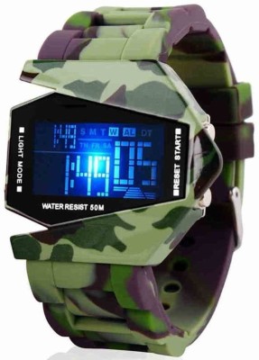 PFN LED Digital Aircraft Model Military Army Colour with light rackmilt8390 Watch  - For Men   Watches  (PFN)