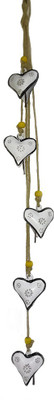 

starstell heart-shaped wind chime metal craft hand painted home garden decoration Iron Windchime(6 inch, White)