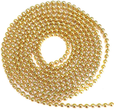 

Beadsncraft Golden Ball Chain 2 mm 10 mtr pack For Silk thread Jewellery Making