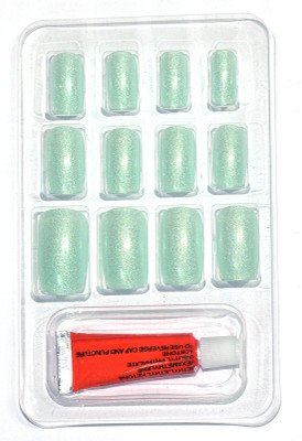 

Color Fever False Nails - Leaf Green - Pack OF 12 Green(Pack of 12)
