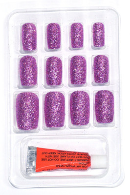 

Color Fever False Nails - Cool Purple - Pack OF 12 Purple(Pack of 12)