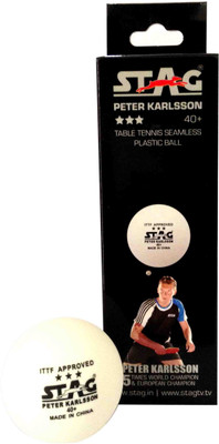 

Stag Three Star Peter Karlsson Plastic Table Table Tennis Ball(Pack of 3, White)