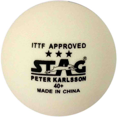 

Stag Three Star Peter Karlsson Plastic Table Table Tennis Ball(Pack of 6, White)