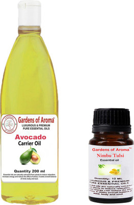 

Gardens Of Aroma NimbuTulsi Essential Oil And Avocado Carrier Oil(210 ml)
