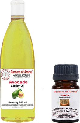 

Gardens Of Aroma Ajwain Essential Oil And Avocado Carrier Oil(210 ml)
