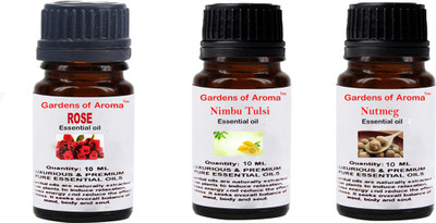 

Gardens Of Aroma Rose, Nimbu Tulsi And Nutmeg Essential Oil(30 ml)
