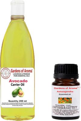 

Gardens Of Aroma Ashwagandha Essential Oil And Avocado Carrier Oil(210 ml)
