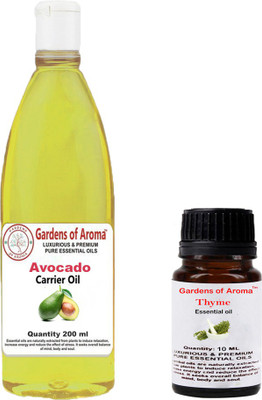 

Gardens Of Aroma Thyme Essential Oil And Avacado Carrier Oil(210 ml)