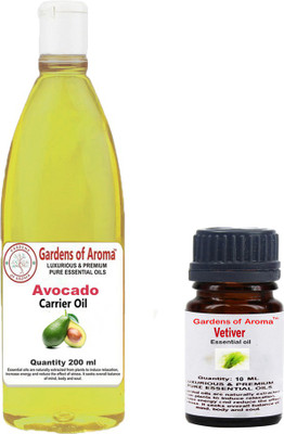 

Gardens Of Aroma Vetiver Essential Oil And Avacado Carrier Oil(210 ml)