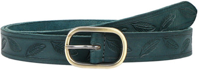 

Aditi Wasan Women Casual Blue Genuine Leather Belt, Peacock blue
