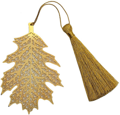 

Skywalk INDIA SOUVENIR BOOKMARK-CHRISTMAS LEAF,METAL BOOKMARK WITH TASSEL BOOKMARK Bookmark(CHRISTMAS LEAF, Gold)