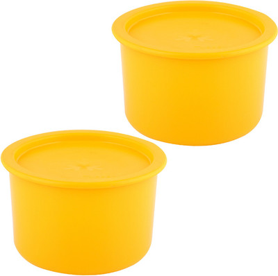 

Tupperware One touch topper Pack of 2 each 650ML Plastic Bowl Set(Yellow)