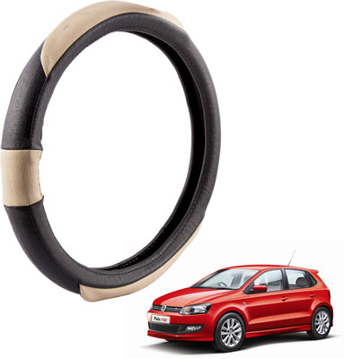 

Autofy Steering Cover For Volkswagen Polo(Black, Leather)