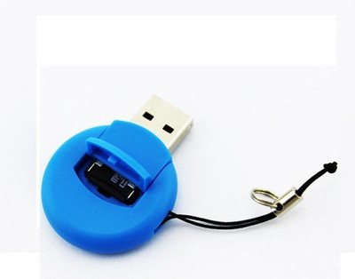 

BB4 Folding Round Shaped T-Flash Micro SD USB Card Reader(Multicolor)