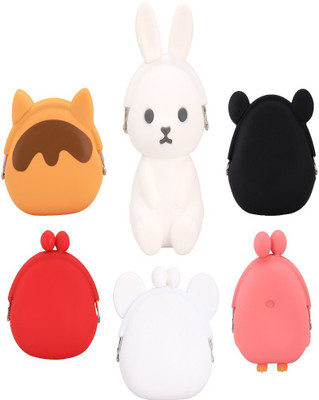 

Wishpool Sweet Silicone Coin Purse Wallet Pouch Case Clutch Key Wallet Change Card Bag with metal buckle-GROUP008 Coin Bank(Multicolor)